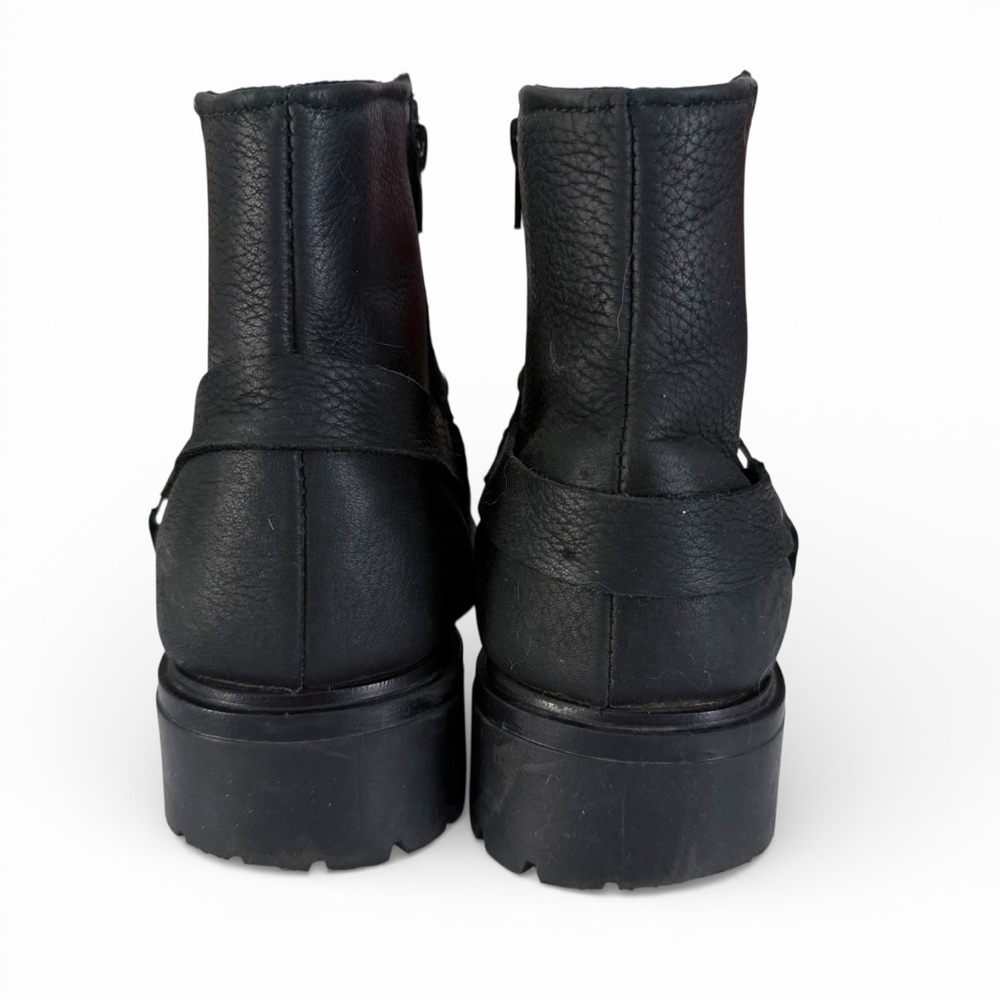 MARTINO black leather harness ankle boots lug sole 10 - Picture 5 of 9
